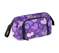 Foiosoh Trousse à crayons rigide légère de grande capacité pour adolescents, garçons, lycée, amour qui se chevauche, violet