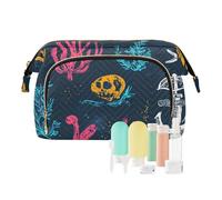 Foiosoh Trousse de maquillage vintage à fleurs portable de grande capacité pour voyage, sac à cosmétiques pour sac à main pour pinceaux de maquillage, Motif cool Bleu, 1 size, Dessin animé