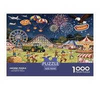 Foire de comté Americana Puzzle en Bois Imperméable DIY Puzzles De 1000 Pièces pour Adultes Cadeaux Coloré De Décoration pour La Maison
