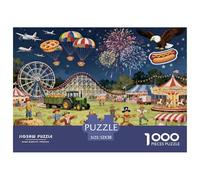 Foire de comté Americana Puzzle en Bois Imperméable DIY Puzzles De 1000 Pièces pour Adultes Défi Et Casse-tête Jeux De Stimulants