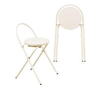 Foirtoevu Lot de 2 tabourets pliants Portables avec Dossier, Chaise de Cuisine Ronde Pliable de 17,5 Pouces, Tabouret de fête de Bureau, for Camping en Plein air