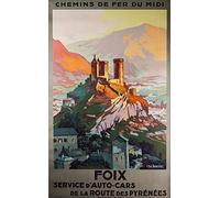 Foix Pyrénées Affiche Poster Reproduction - Format 50X70 cm Papier 300 GR - Vente du fichier numérique HD Possible Nous Consulter (Boutique : affichevintage.FR)