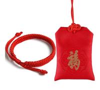 FOJIIUOK Bouddhiste Lot de 2 bracelets porte-bonheur tibétains tressés rouges - Bracelet d'amitié - Fait à la main - Taille réglable - Cadeaux pour amis et couples