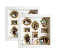 Fokayo Boîte silhouette mini musée à faire soi-même - Célébrez vos souvenirs uniques avec style, ensemble de cadres photo personnalisés avec figurines miniatures (2pcs)