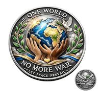 Fokayo One World • Peace Over War-2026 Peace Coin, One World • Harmony Over War Commementative Coin, Humanity First Inspirational Coins, Gift for Peace-Lovers (1pc)