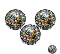 Fokayo One World • Peace Over War-2026 Peace Coin, One World • Harmony Over War Commementative Coin, Humanity First Inspirational Coins, Gift for Peace-Lovers (3pcs)