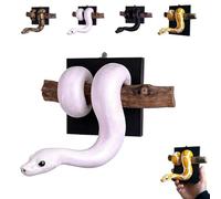 Fokayo Sculpture murale de python boule dorée, symbole de force et de prospérité, art mural de serpent réaliste peint à la main, sculpture de reptile pour galerie éclectique, mur d'entrée (#C)