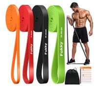 Fokky Bande Elastique Musculation, 4 Niveaux Différents Élastique Musculation, Elastique Sport et Sac de Transport, Idéal pour Yoga Pilates Fitness Crossfit