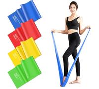 Fokky Bande Elastique Musculation [Lot de 4], 1.5 M Élastique Musculation avec 4 Niveaux de Résistance, Elastique Sport pour Crossfit, Yoga, Pilates pour Hommes et Femmes