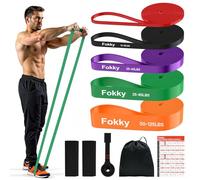 Fokky Bandes de résistance, 5 niveaux, bandes de traction, bandes de résistance pour homme avec ancre, coussinets de protection, sac et instructions d'entraînement, bandes de résistance pour