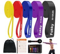 Fokky Bandes de résistance pour homme et femme, bande d'exercice à 5 niveaux avec ancre de porte, sac et instructions d'entraînement, bandes de traction pour la musculation, les étirements, la