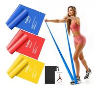 Fokky Elastique Musculation (3 pièces), 1.5M Bande Elastique Musculation avec 3 Niveaux de Résistance, Elastique Sport avec Sac de Transport pour Fitness, Yoga, Pilates, Crossfit