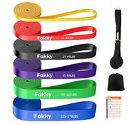 Fokky Elastique Musculation, 6 Niveaux Différents, Bande Elastique Musculation avec Ancrage de Porte et Sac de Transport, Elastique Sport pour Tractions, Crossfit, Pilates