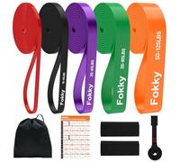 Fokky Lot de 5 bandes de résistance - Bandes de résistance avec ancrage de porte et coussinets de protection - Bandes de gymnastique - Bandes de traction pour le développement musculaire, la