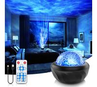 Fokky Projecteur Ciel Etoile Galaxie, Projecteur Galaxie à Ondulations avec Télécommande, 7 Couleurs, Vitesse Réglable, Projecteur Etoiles Plafond, Lumena Lamp, Veilleuse Projecteur pour Chambre/Fête