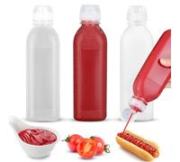 Fokroin 3pcs Bouteille Sauce, 300ml Bouteille à Condiments, Bouteilles Condiments Plastique, Bouteilles En Plastique Squeeze, Pour La Moutarde, Ketchup, Mayo, Huile Dolive