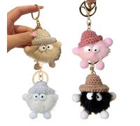 Fokroin 4 Pièces Porte Clef Peluche, Porte Clé Pompon, Animaux Mignons Porte-clés, Personnalisé Porte-Clés en Peluche, Porte Clef pomponPeluche, pour Sacs à Main, Voiture, Décorations de sac à dos