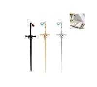 Fokroin Lot de 3 marque-pages épée, signets personnalisés, pendentif en pierre précieuse, pour enseignants, étudiants, amateurs de livres