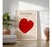 FOKTMS Henri Matisse Amour Coeur Peinture Impression Affiche Minimalisme Exposition Milieu Du Siècle Moderne Mur Art Toile Photo Décor19.6"x 27.5"(50x70cm) Pas de cadre