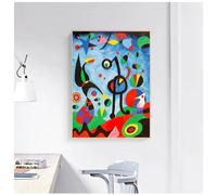 FOKTMS Le jardin 1925 de Joan Miro - Reproductions d'œuvres d'art célèbres - Peintures sur toile abstraites de Joan Miro - Décoration d'intérieur - 70 x 110 cm - Sans cadre