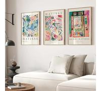 FOKTMS Matisse Print SET de 3 affiches Le paysage de la fenêtre ouverte à Collioure Peinture d'art mural Salon Couloir Décoration murale19.6 x 27.5"(50x70cm) x3 Sans cadre