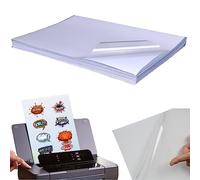FOLANDO Lot de 20 feuilles de papier autocollant A4 en vinyle autocollant 100 % transparent pour imprimante laser et jet d'encre Séchage rapide Papier transparent imprimable