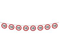 Folat 1 grande guirlande de fanions « 18e anniversaire » avec panneau de signalisation // Set de bannières décoratives pour anniversaire de 18 ans