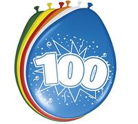 Folat-100th Birthday Numéro : Ballons 100 Ans 30cm 8 pièces, 08300, Multicolore, 100 cm