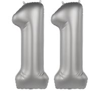Folat 10471 Ballon Aluminium Argent Chiffre 1 - Moonlight Silver - Satin Gloss - 86 cm - Ballon de décoration de fête pour anniversaires d'enfants, anniversaires, pouvant être rempli d'hélium