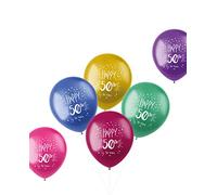 Folat-13In/33cm Happy 50th to You /6, 18850, Multicolore, Taille Unique