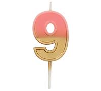 Folat 18709 Bougie Retro Chiffre 9 Rose