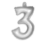 Folat 20227 Chiffre Gonflable 3 Argenté