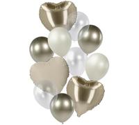 Folat 21333 Set de Ballons Champagne d'or de mariage Ballons - Assortiment - Latex et aluminium - Mariage Décoration pour mariage, anniversaire, fête
