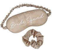 Folat 21346 Masques de sommeil pour de demoiselles d'honneur Masque de sommeil et chouchou - Bride Squad - Mariage - Crème Pour mariage et fiançailles, cadeaux pour enterrement de vie de jeune fille