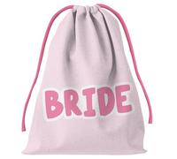 Folat 21435 Sacs à Dos de Mariage avec Cordon de Serrage Sac cadeau - Bride Squad - She Said Yaasss - Polyester - Rose/Blanc Bride Team pour Fête de Bachelorette