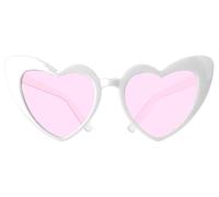 Folat 21439 Lunette Coeur pour enterrement de vie de jeune fille Lunettes - Heart - She Said Yaasss - Blanc Vintage pour mariage, demoiselle d'honneur, fête