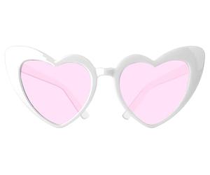 Folat 21439 Lunette Coeur pour enterrement de vie de jeune fille Lunettes - Heart - She Said Yaasss - Blanc Vintage pour mariage, demoiselle d'honneur, fête
