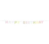 Folat 22209 Decoration Anniversaire Bannière Guirlande de lettres - HAPPY BIRTHDAY - Dreamy Pastels - Feutre - 2,8 mètres Décoration Réutilisable Party Pour Enfants Adultes