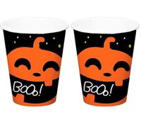 Folat 23869 Gobelets 'BoOo !' Halloween - Halloween BoOo! - 250 ml - 6 pièces - Décorations de fête d'Halloween, Hantée Decorations, Soirée à Thème Squelette, Fantôme Citrouille, La Sorcière