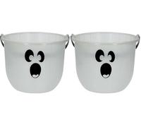 Folat 23903 Halloween Décoration - Seau - Glow in The Dark Fantôme - Halloween - 20 x 20 cm (Lot de 2)