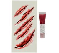 Folat 23921 Halloween Décoration - Ensemble peinture pour le visage - Faux sang et tatouage - Halloween