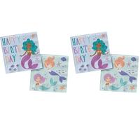 Folat 23928 Décoration d'anniversaire Bleue avec paillettes Irisé-Serviettes-Mermaid Magic-33 x 33 cm-20 pièces-Vaisselle Sirène Fille Princesse Mer Fête, Bleu (Lot de 2)