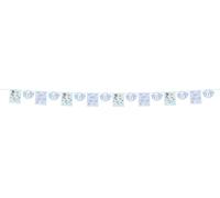 Folat 23929 d'anniversaire Bleue avec paillettes Irisé-Guirlande Fanions-Mermaid Magic-6 mètres-Décoration Sirène Fille Princesse Mer Fête, Multicolore