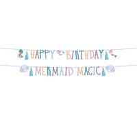 Folat 23930 d'anniversaire Bleue avec paillettes Irisé-Lettres-Mermaid Magic-1,5 mètre-Décoration Sirène Fille Princesse Mer Fête, Multicolore