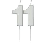 Folat 24131 Bougie Numéro - Bougie Chiffre 1 Argenté - 5 cm - Bougies de Gâteau pour la décoration de D'anniversaire, Anniversaire, Happy Birthday, Anniversaires de Mariage, Gâteau de Mariage