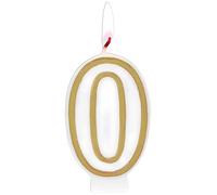 Folat 24150 Bougie Numéro - Bougie Simply Chique Gold Chiffre 0-9 cm - Bougies de Gâteau pour la décoration de D'anniversaire, Anniversaire, Anniversaires de Mariage, Gâteau de Mariage