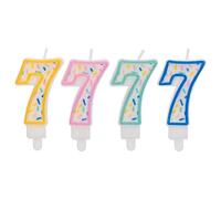 Folat 24177 Numéro Sprinkles Chiffre 7 Assorti-9 cm-Bougies décoration de D'anniversaire, Happy Birthday, Anniversaires, Gâteau de Mariage, Multicolore