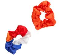 Folat 24279 Lot de 2 chouchous pour cheveux Orange Néerlandais Kingsday Championnat d'Europe de football Orange/rouge/blanc/bleu
