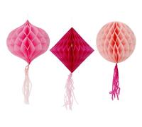 Folat 24315 rose Kitr Boule en papier-Perfect Pink-3 pièces fête de mariage pour festival, carnaval, décoration d'anniversaire, baby shower filles
