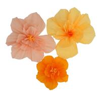 Folat 24334 papier couleur pêche jaune orange table-Ensemble de fleurs-Pretty Peachy-3 pièces fête pour festival, carnaval, décoration d'anniversaire